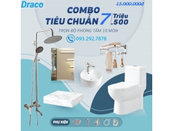 Combo Tiêu Chuẩn - Trọn Bộ Phòng Tắm 10 Món Thương Hiệu Draco