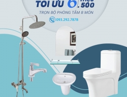 Combo Tối Ưu - Trọn Bộ Phòng Tắm 8 Món Thương Hiệu Draco
