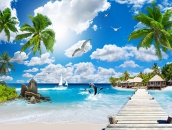  Tranh Dán Tường Cảnh Biển Đẹp Tiến Phát Cbtp128