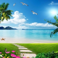  Tranh Dán Tường Cảnh Biển Đẹp Tiến Phát Cbtp114