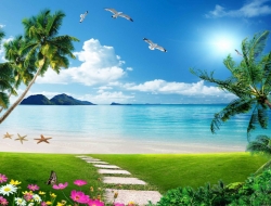  Tranh Dán Tường Cảnh Biển Đẹp Tiến Phát Cbtp114