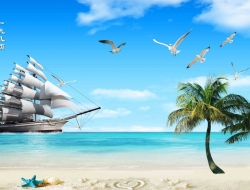  Tranh Dán Tường Cảnh Biển Đẹp Tiến Phát Cbtp70