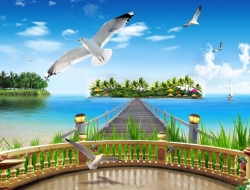  Tranh Dán Tường Cảnh Biển Đẹp Tiến Phát Cbtp134