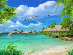  Tranh Dán Tường Cảnh Biển Đẹp Tiến Phát Cbtp08