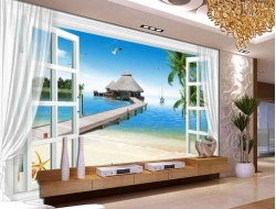 Tranh Dán Tường 3d Cảnh Biển- Đại Dương CB43