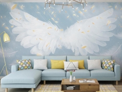 Tranh Dán Tường 3D Nghệ Thuật Đôi Cánh Đẹp Dcd01