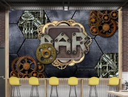 Tranh Dán Tường 3D Quán Coffee Qcf04