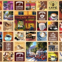 Tranh Dán Tường 3D Quán Coffee Qcf07