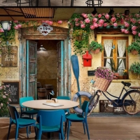 Tranh Dán Tường 3D Quán Coffee Qcf08