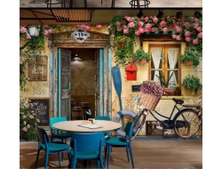 Tranh Dán Tường 3D Quán Coffee Qcf08