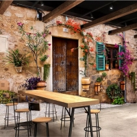 Tranh Dán Tường 3D Quán Coffee Qcf09