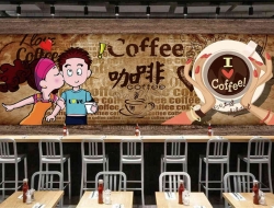 Tranh Dán Tường Quán Coffee GT17