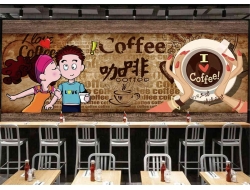 Tranh Dán Tường Quán Coffee GT17