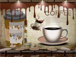 Tranh Dán Tường Quán Coffee GT76 Tranh Dán Tường Quán Coffee GT76