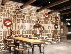 Tranh Dán Tường Quán Coffee GT77 Tranh Dán Tường Quán Coffee GT77