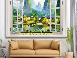 Tranh Dán Tường Cửa Sổ Tiến Phát Cstp58 Tranh Dán Tường Cửa Sổ Tiến Phát Cstp58