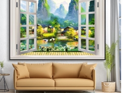 Tranh Dán Tường Cửa Sổ Tiến Phát Cstp85 Tranh Dán Tường Cửa Sổ Tiến Phát Cstp85