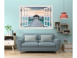 Tranh Dán Tường Cửa Sổ 3D CS44 Tranh Dán Tường Cửa Sổ 3D CS44