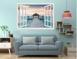 Tranh Dán Tường Cửa Sổ 3D CS44 Tranh Dán Tường Cửa Sổ 3D CS44