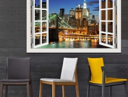 Tranh Dán Tường Cửa Sổ 3D CS01