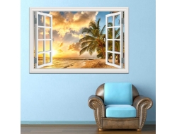 Tranh Dán Tường Cửa Sổ 3D CS14 Tranh Dán Tường Cửa Sổ 3D CS14