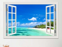 Tranh Dán Tường Cửa Sổ 3D CS17