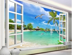 Tranh Dán Tường Cửa Sổ 3D CS33