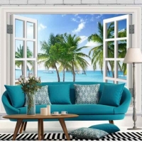 Tranh Dán Tường Cửa Sổ 3D CS34 Tranh Dán Tường Cửa Sổ 3D CS34