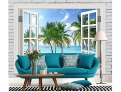 Tranh Dán Tường Cửa Sổ 3D CS34 Tranh Dán Tường Cửa Sổ 3D CS34