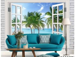Tranh Dán Tường Cửa Sổ 3D CS34 Tranh Dán Tường Cửa Sổ 3D CS34