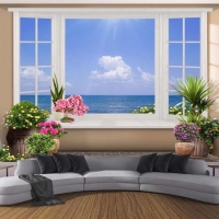 Tranh Dán Tường Cửa Sổ 3D CS36 Tranh Dán Tường Cửa Sổ 3D CS36