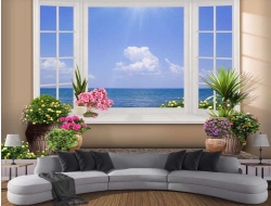 Tranh Dán Tường Cửa Sổ 3D CS36 Tranh Dán Tường Cửa Sổ 3D CS36