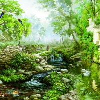 Tranh Dán Tường 3D Đồng Quê Tiến Phát Decor Dqtp01