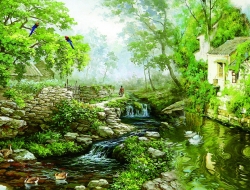 Tranh Dán Tường 3D Đồng Quê Tiến Phát Decor Dqtp01