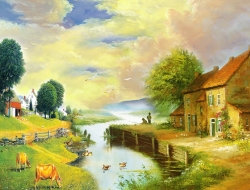 Tranh Dán Tường 3D Đồng Quê Tiến Phát Decor Dqtp02