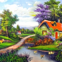 Tranh Dán Tường 3D Đồng Quê Tiến Phát Decor Dqtp03