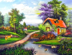 Tranh Dán Tường 3D Đồng Quê Tiến Phát Decor Dqtp03