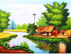 Tranh Dán Tường 3D Đồng Quê Tiến Phát Decor Dqtp11