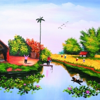 Tranh Dán Tường 3D Đồng Quê Tiến Phát Decor Dqtp14