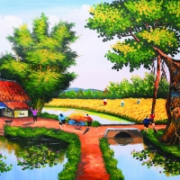 Tranh Dán Tường 3D Đồng Quê Tiến Phát Decor Dqtp15