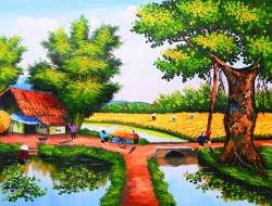 Tranh Dán Tường 3D Đồng Quê Tiến Phát Decor Dqtp15