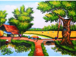 Tranh Dán Tường 3D Đồng Quê Tiến Phát Decor Dqtp15