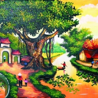 Tranh Dán Tường 3D Đồng Quê Tiến Phát Decor Dqtp16