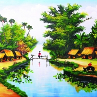 Tranh Dán Tường 3D Đồng Quê Tiến Phát Decor Dqtp17