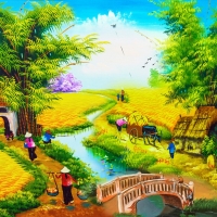 Tranh Dán Tường 3D Đồng Quê Tiến Phát Decor Dqtp19