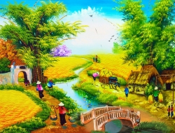 Tranh Dán Tường 3D Đồng Quê Tiến Phát Decor Dqtp19