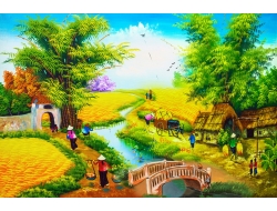 Tranh Dán Tường 3D Đồng Quê Tiến Phát Decor Dqtp19