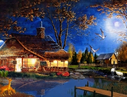 Tranh Dán Tường 3D Đồng Quê Tiến Phát Decor Dqtp25