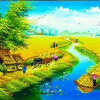 Tranh Dán Tường Đồng Quê DQ1