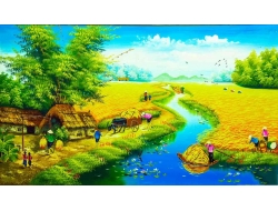 Tranh Dán Tường Đồng Quê DQ1 Tranh Dán Tường Đồng Quê DQ1